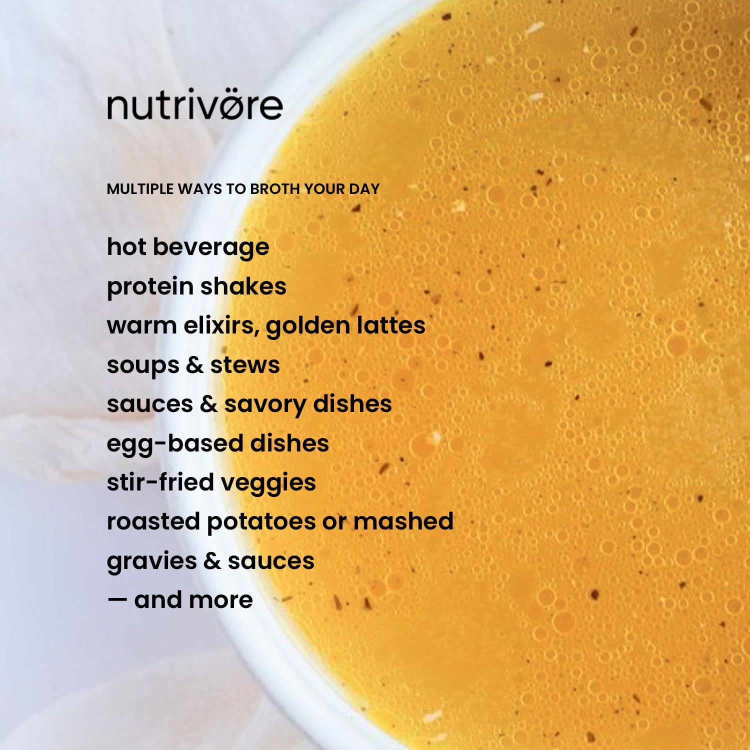 Organic beef bone broth powder with adaptogens