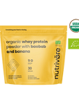 Organic whey protein concentrate powder with baobab and banana